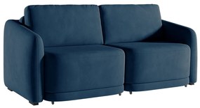 Sofá Cama Modulado Retrátil e Reclinável Decorativo Varsóvia 176cm Veludo Azul Marinho G33 - Gran Belo