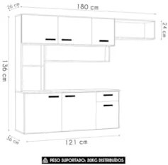 Cozinha Suspensa Lilian Freijó UV/Off Acetinado/Ripado Frisado Z44 - M