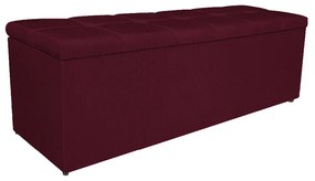 Calçadeira Estofada Manchester 160 cm Queen Size Suede Bordô - ADJ Decor