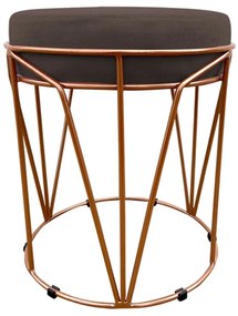 Puff Multiuso com Mesa Babu 2 em 1 Suede Base Cobre D'Rossi - Marrom