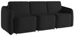 Sofá Cama Casal para Sala 276cm Polska Z08 Veludo Preto - Mpozenato