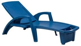 Espreguiçadeira Sole Reclinável Azul Anil em Polipropileno com Proteção UV Pisani