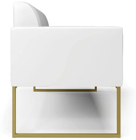 Sofá Namoradeira Base Industrial Dourado Marisa Corano D03 - D'Rossi - Branco