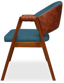 Poltrona Decorativa Suellen Linho Azul