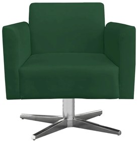 Kit 02 Poltronas Giratória Marisa Suede Base Cromada D03 - D'Rossi - Verde