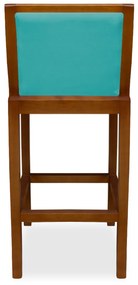 Banqueta Decorativa Josi Veludo Azul Tiffany