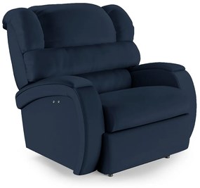 Poltrona do Papai Reclinável Napoli Power Touch Massagem PU FH1 - D'Rossi - Azul