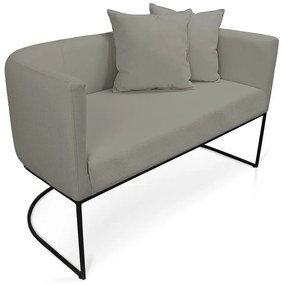 Namoradeira Paola 02 Lugares Linho Base Metálica Preto D03 - D'Rossi - A26 Grafite