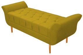 Recamier Estofado Ari 100 cm Solteiro Suede Amarelo - ADJ Decor