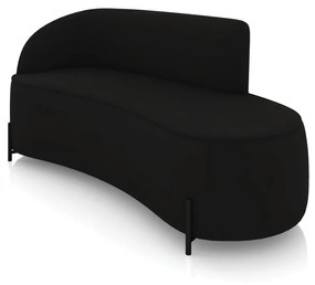Sofá 3 Lugares Orgânico 180cm Pé Ferro Preto Morgan Veludo D03 - D'Rossi - Preto