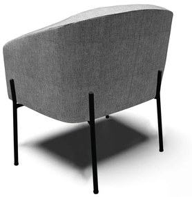 Poltrona Decorativa Pé de Ferro Preto Stella Linho D03 - D'Rossi - A26 Grafite
