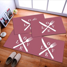 Jogo de Tapete de Cozinha, Love Eat - 3 Pças