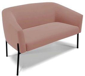 Namoradeira e 2 Poltronas Pé de Ferro Preto Stella Veludo D03 - D'Rossi - Rose