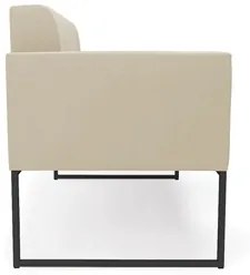 Sofá Namoradeira Base Industrial Preto Ana Suede Bege - Ibiza