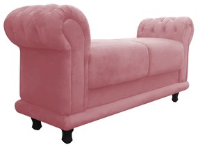 Kit 02 Recamier Barcelona Namoradeira Calçadeira Suede D'Rossi - Rose