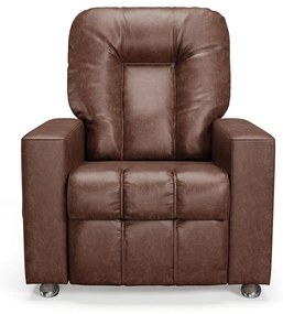 Poltrona do Papai Reclinável Sala de Cinema Pequim Manual PU Marrom G23 - Gran Belo