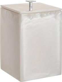 Lixeira de Piso Resina Madrepérola Cromado