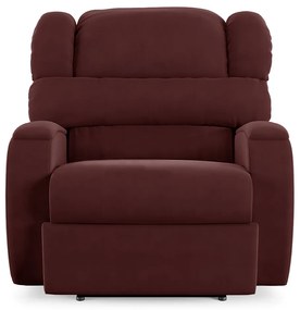 Poltrona do Papai Sala de Cinema Reclinável Kylie Power Elétrica USB Veludo Vinho G23