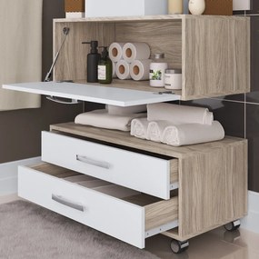 Conjunto Gabinete Banheiro Completo Cuba Painel Balcão Espelho Kit Torneira
