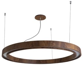 Pendente Led Anel Cilindrico Madeira Natural Imbuia