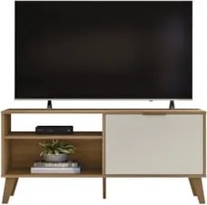 Rack Bancada Para TV 50 Pol 120cm Roby Nature/Off Z49      - Mpozenato