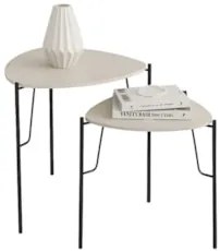 Mesa Lateral Para Sala Pés Metálicos Kit 2 Blen Luna/Preto I06 - Mpoze