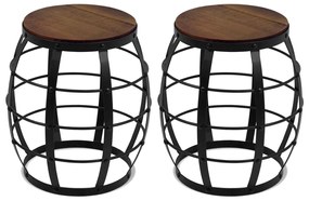 Kit 02 Bancos Decorativos Seat Garden Flora Preto Canela G04 - Gran Belo