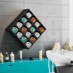 Nicho Decorativo Porta Toalha Para Salão Preto  - AJL Móveis