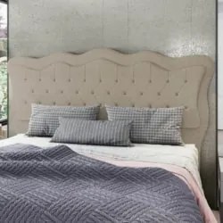 Cabeceira Casal King Cama Box 195cm Oregon Z04 Boucle Capuccino - Mpoz