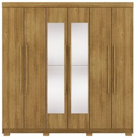 Guarda Roupa Com Espelho Elegance 6 Portas Nature - Vila Rica Móveis