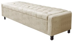 Kit Cabeceira e Calçadeira Baú Casal Everest P02 140 cm para cama Box Linho - ADJ Decor