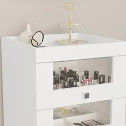 Balcão Carrinho Maquiagem 3 Gavetas PE2013 Branco - Tecno Mobili
