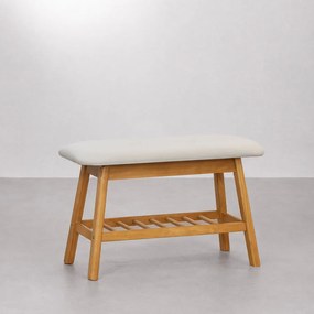 Banco Sapateira Mada Amêndoa e Natural 70cm - Banco Sapateira Mada Amêndoa e Natural - 70cm