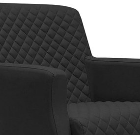 Kit 2 Poltronas Decorativa Nagoya Pés Madeira PU Sintético Preto G15 - Gran Belo