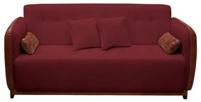 Sofá 3 Lugares Liverpool 1,90 m Compose Corino Ocre/Bordô - Decorar Estofados
