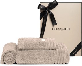 Jogo de Banho 3 Peças Trussardi 100% Algodão Imperiale c/ Caixa de Presente - Nocciola  Nocciola