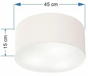 Plafon Cilíndrico Md-3047 Cúpula em Tecido 45x15cm Branco - Bivolt