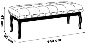 Banco Decorativo Sala de Estar Fiord 140cm Linho Bege G42 - Gran Belo
