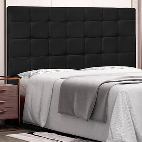 Cabeceira De Parede Casal 1,40M Tropea PU Preto G63 - Gran Belo