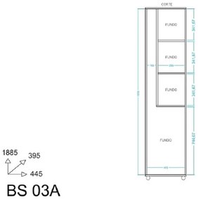 Armário Lavanderia 1 Porta Área De Serviço Bs 03 - Branco