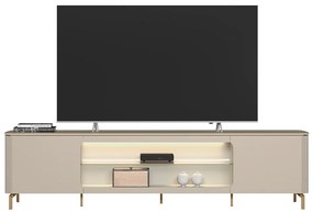 Rack Bancada Decorativo Switch MDP/MDF TV até 85 Polegadas LED Prateleiras Off White G77 - Gran Belo