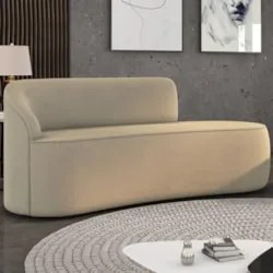 Sofá 3 Lugares Para Sala 180cm Orgânico Wendi Suede Marrom Rt I01  - M