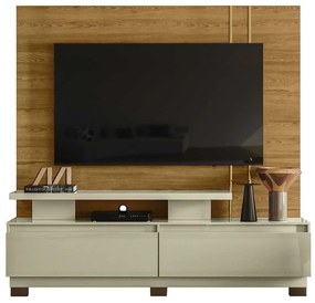 Home Theater Braun 2 Gavetas até 75 Cumaru/Opala G97 - Gran Belo