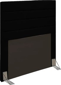 Cabeceira Solteiro Cama Box 90cm para Quarto Rubi Suede M11 - D'Rossi - Preto
