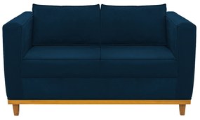 Sofá 2 Lugares Europa Suede Azul Marinho ADJ Decor