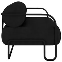 Poltrona Decorativa para Sala Industrial Kit 2 Kira Z08 Sintético Pret