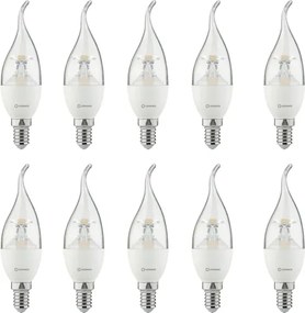 Kit 10 Lâmpadas Led Vela Chama E14 3W 2700K