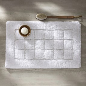 Tapete Antiderrapante Kacyumara 100% Algodão Persia 60 x 1,20m  Branco