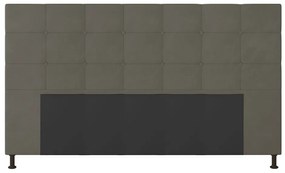 Cabeceira Stambul Para Cama Box King 195 cm Suede - D'Rossi - Grafite