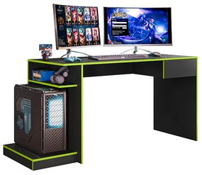 Mesa Gamer Escrivaninha Para Computador Monster Rubi Preto/Verde - Mobler